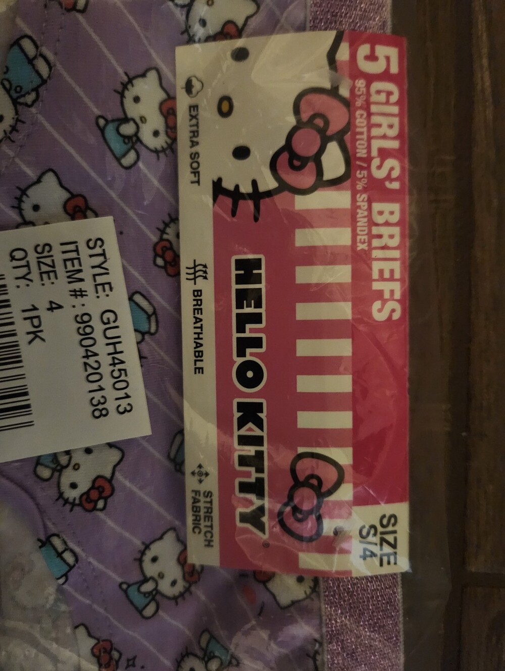 5pk Hello Kitty Girls' Purple Briefs - Size 4